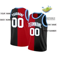 Black Red-Blue Split Fashion Basketball Jersey 2