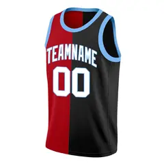 Black Red-Blue Split Fashion Basketball Jersey 3