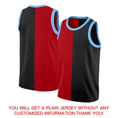 Black Red-Blue Split Fashion Basketball Jersey 4