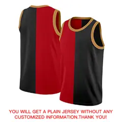Black Red-Brown Split Fashion Basketball Jersey 4
