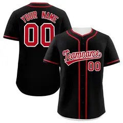 Black Red Classic Authentic Baseball Jersey