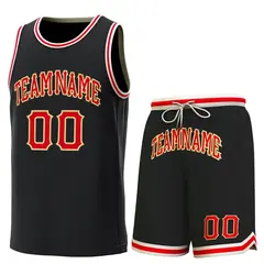 Black Red Classic Sets Authentic Basketball Jersey 1