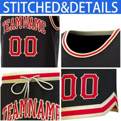Black Red Classic Sets Authentic Basketball Jersey 6