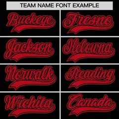 Black Red Classic Style Baseball Jersey 3