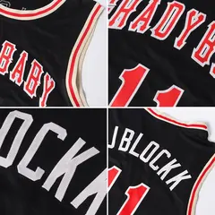 Black Red-Cream Authentic Classic Tops Basketball Jersey 5