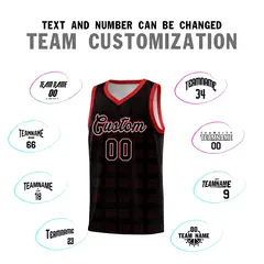 Black Red Dot Pattern Trailblazer Basketball Jersey 4