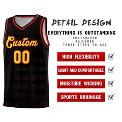 Black Red Dot Pattern Trailblazer Basketball Jersey 2