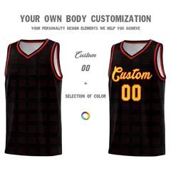 Black Red Dot Pattern Trailblazer Basketball Jersey 3