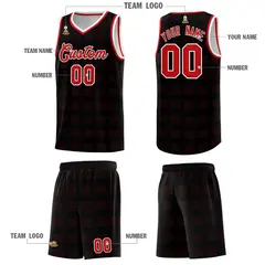 Black Red Dot Pattern Trailblazer Basketball Jersey 5