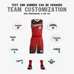 Black Red Double Side Sets Basketball Jersey 2