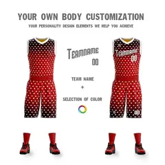 Black Red Double Side Sets Basketball Jersey 3