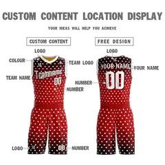 Black Red Double Side Sets Basketball Jersey 4