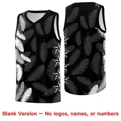 Black Red Feather Series Graffiti Pattern Basketball Jersey 6
