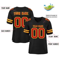 Black Red-Gold Classic Style Football Jersey 2