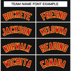 Black Red-Gold Classic Style Hockey Jersey 3
