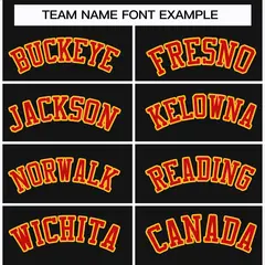 Black Red-Gold Classic Style Hockey Jersey 3
