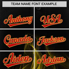 Black Red Gold Flame Graffiti Pattern Baseball Jersey 3