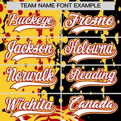 Black Red Gold Full-Snap Tiger Graffiti Baseball Jersey 6