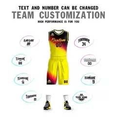 Black Red-Gold Gradient Fashion Basketball Jersey 4