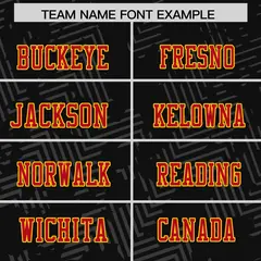 Black Red-Gold Graffiti Line Authentic Football Jersey 3
