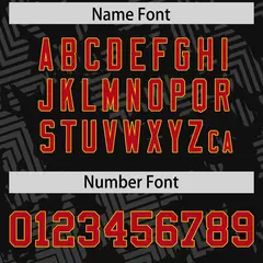 Black Red-Gold Graffiti Line Authentic Football Jersey 4