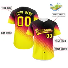 Black Red-Gold Tiny Spot Gradient Authentic Baseball Jersey 2