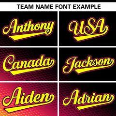 Black Red-Gold Tiny Spot Gradient Authentic Baseball Jersey 3