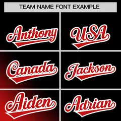 Black Red Gradient Diagonal Stripe Fashion Baseball Jersey 3