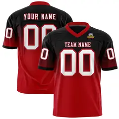 Black Red Gradient Fashion Authentic Football Jersey