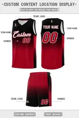 Black Red Gradient Fashion Sports Basketball Jersey 5