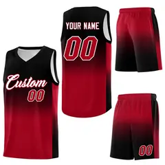 Black Red Gradient Fashion Sports Basketball Jersey 7