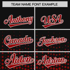 Black Red Gradient Polka Dot Varsity Full-Snap Letterman Baseball Jacket 3