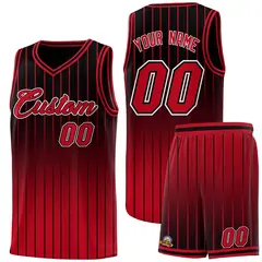 Black Red Gradient Sports Stripe Fashion Basketball Jersey