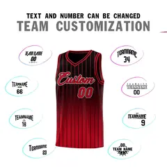 Black Red Gradient Sports Stripe Fashion Basketball Jersey 4