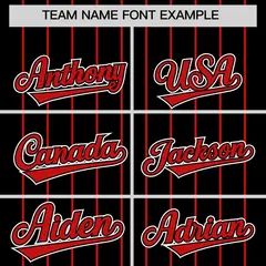 Black Red Gradient Stripe Fashion Sleeves Baseball Jersey 3