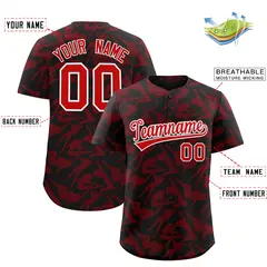 Black Red Graffiti Pattern Baseball Jersey 2