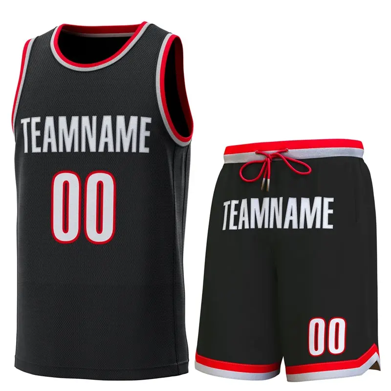 Black Red-Gray Classic Sets Basketball Jersey