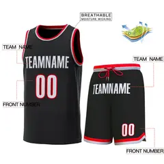 Black Red-Gray Classic Sets Basketball Jersey 2