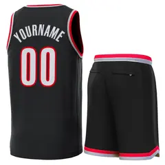 Black Red-Gray Classic Sets Basketball Jersey 3
