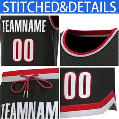 Black Red-Gray Classic Sets Basketball Jersey 6