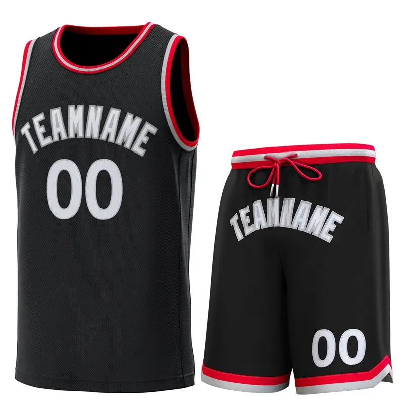 Black Red-Gray Classic Sets Basketball Jersey