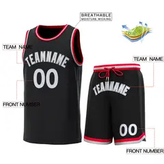Black Red-Gray Classic Sets Basketball Jersey 2