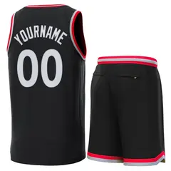 Black Red-Gray Classic Sets Basketball Jersey 3
