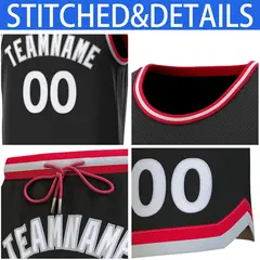 Black Red-Gray Classic Sets Basketball Jersey 6