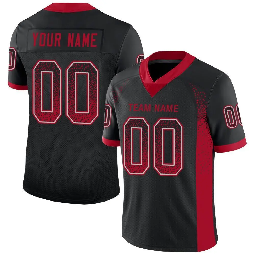 Black Red-Gray Drift Fashion Mesh Authentic Football Jersey