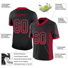 Black Red-Gray Drift Fashion Mesh Authentic Football Jersey 2