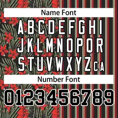 Black Red Hawaii Tropical Flower Stripe Baseball Jersey 4
