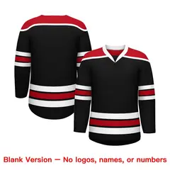 Black Red Ice Cream Helmet Pattern Hockey Jersey 7