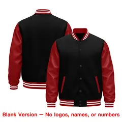 Black Red Kelly Green Varsity Full-Snap Letterman Jacket 5