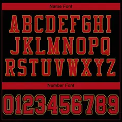 Black Red-Old Gold Classic Style Mesh Football Jersey 3